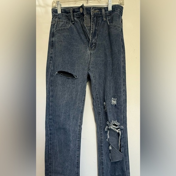 2 Pairs of NEW SHEIN Jeans Black and Blue (xs) Denim (sm) - never seen worn - Picture 5 of 15